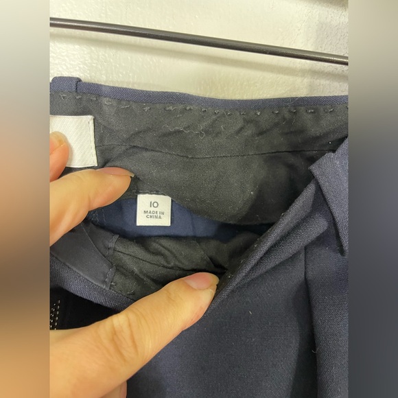 Aritzia Babaton Effortless Pleated Wide Leg High Rise Size 10 In Navy - Picture 6 of 7